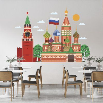 Наклейка интерьерная на стену Кремль #1