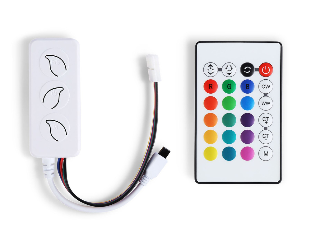 Контроллер WIFI Tuya для светодиодных лент RGB+CCT с управлением белого света c ИК пультом 10A 12V 120W/ #1
