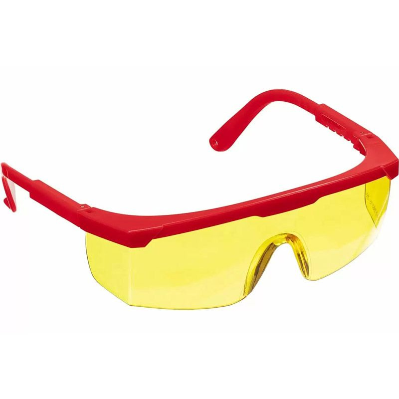 Защитные жёлтые очки монолинза с дополнительной боковой защитой, открытого типа, ЗУБР СПЕКТР 5 110329