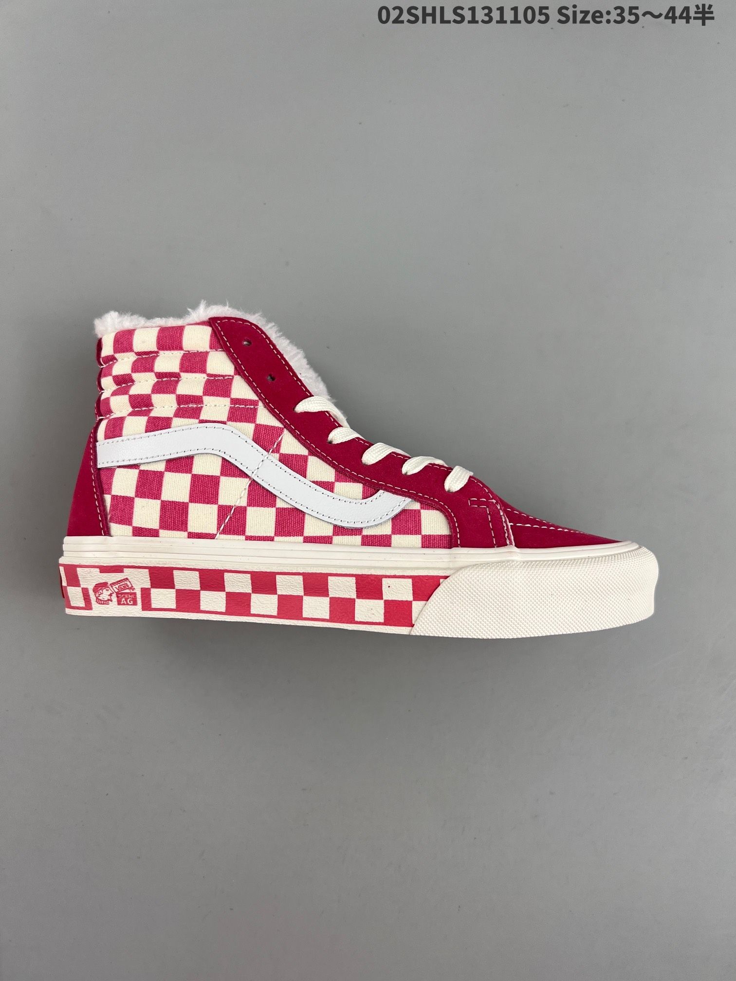 Hi top cheap red checkered vans