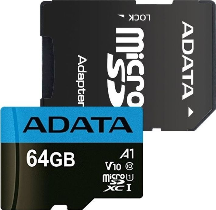 Карта памяти MICROSDXC Adata, 64GB, AUSDX64GUICL10A1-RA1 #1