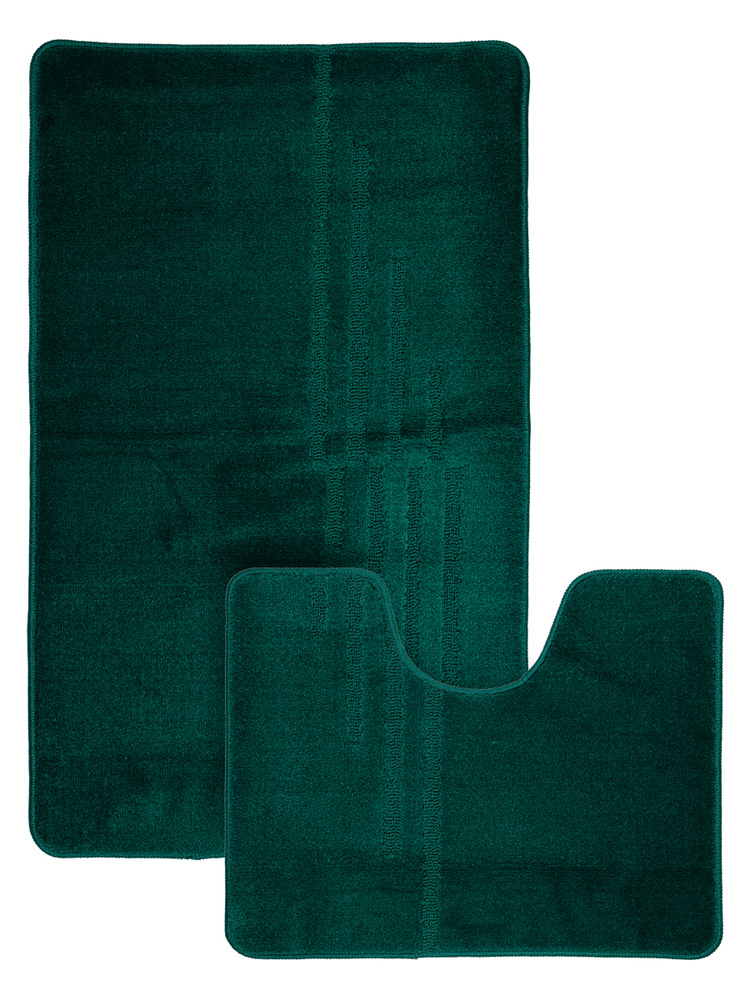 Набор ковриков для ванной комнаты и туалета Vonaldi Стандарт2, зеленый, 2шт., 60X100, 60Х50  #1