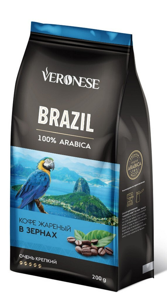 Кофе в зернах Veronese Brazil, 200 г #1