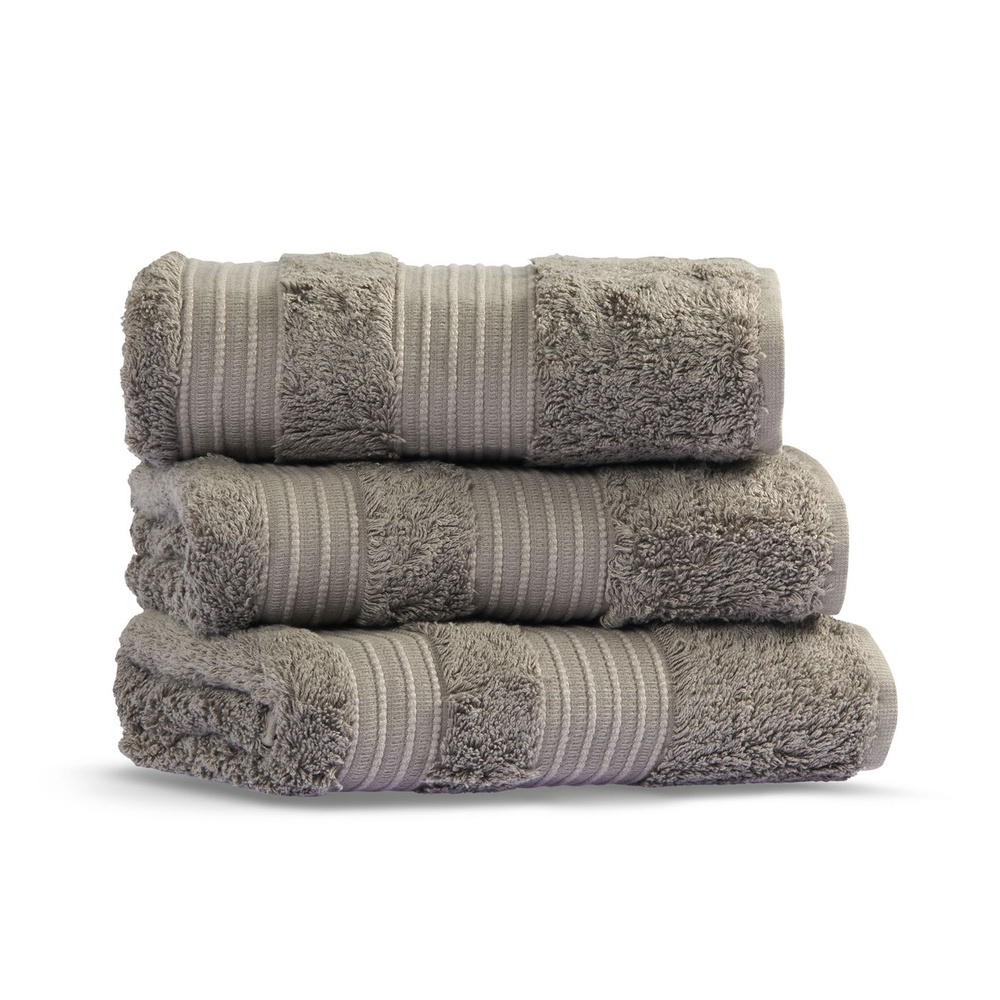 Полотенце махровое/ Полотенце из хлопка и бамбука London, 100*180 см, дым (warm gray)  #1