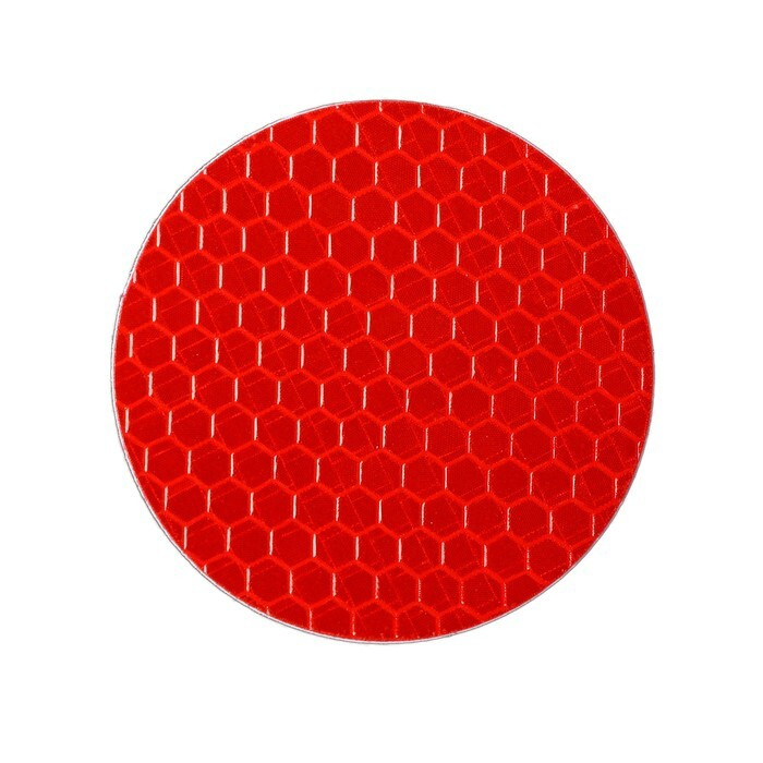 Наклейка на авто, светоотражающая, круг d 5 cм, красный #1
