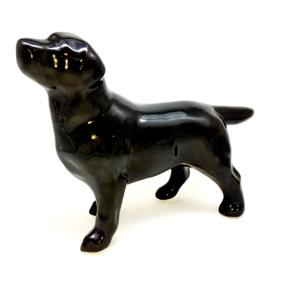 Статуэтка собаки лабрадор-ретривер черный, фарфор, подарок, сувенир, фигурка  #1