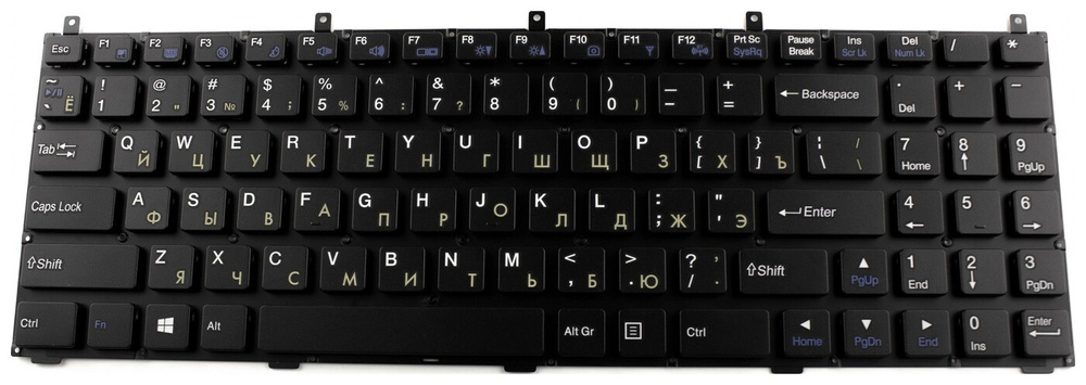 Клавиатура для ноутбука DNS Clevo W765K C4500 горизонтальный Enter P/n: MP-08J46SU-430  #1