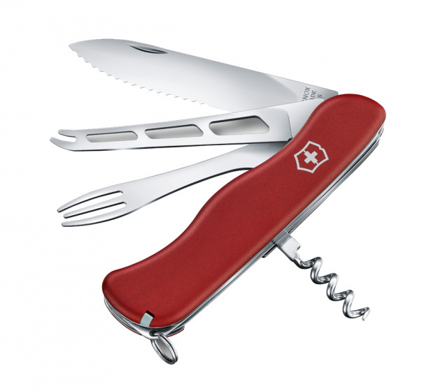 Нож перочинный VICTORINOX Cheese Master, 111 мм, 8 функций, с фиксатором лезвия, красный  #1