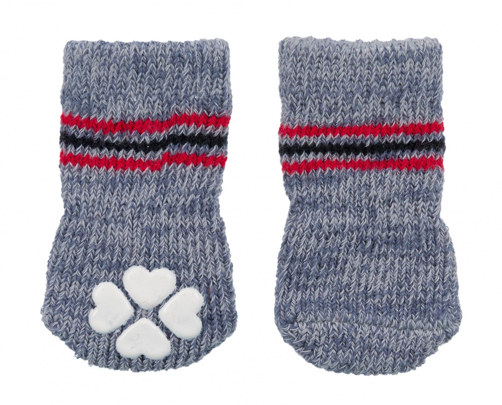 Носки для собак нескользящие, XXS-XS, 2 шт, серые, Trixie (товары для животных, 19500)  #1