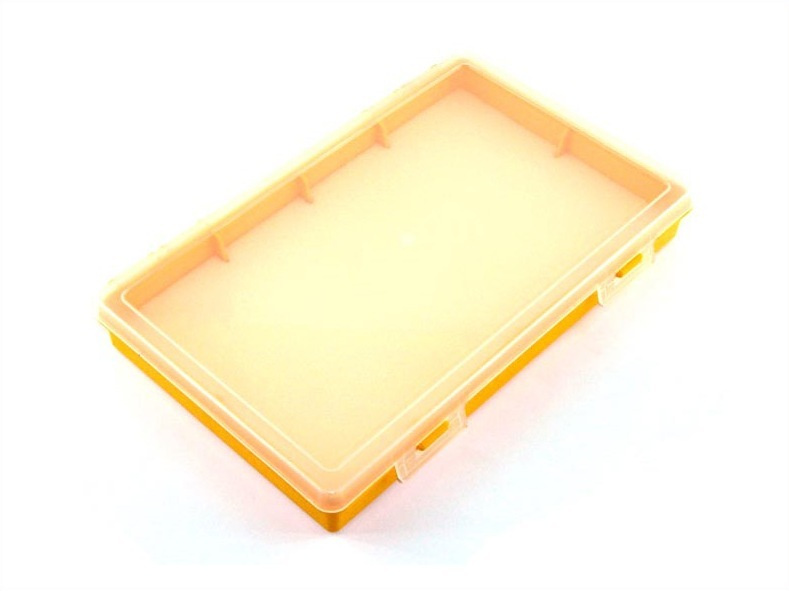 Коробка для приманок PlBOX 2801 (без ячеек, БЕЗ изолона) 280 х 185 х 40 мм, цв. Жёлтый  #1