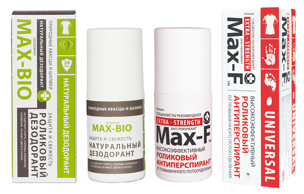 Антиперспирант Max-F 30% и Натуральный дезодорант MAX-BIO природные квасцы и шалфей в комплекте  #1