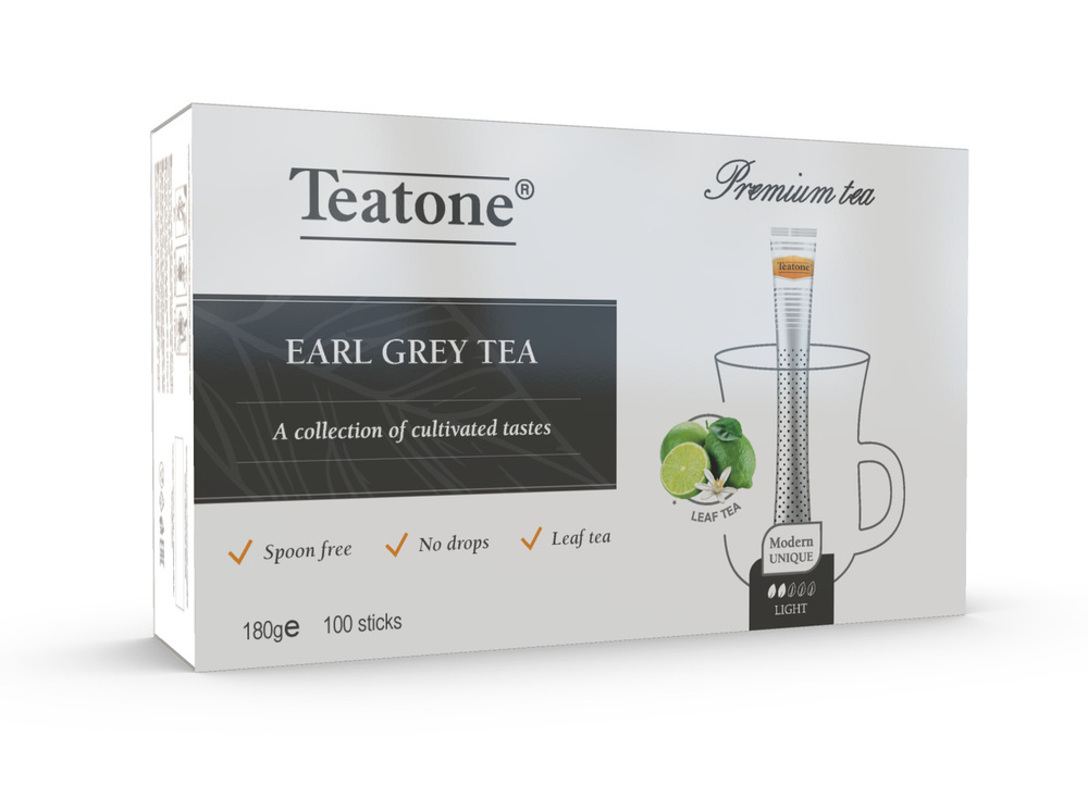 Чай в стиках Teatone с ароматом бергамота, черный, для разовой заварки, 100 шт х 1,8 г Натуральный!  #1