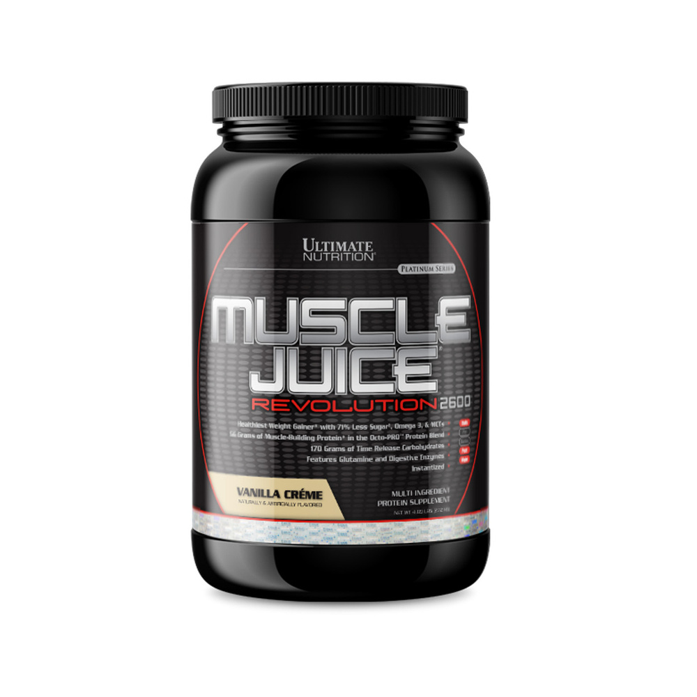 Гейнер Ultimate Nutrition Muscle Juice Revolution 2120 гр, Ванильный крем, изолейцин, глутамин, валин #1