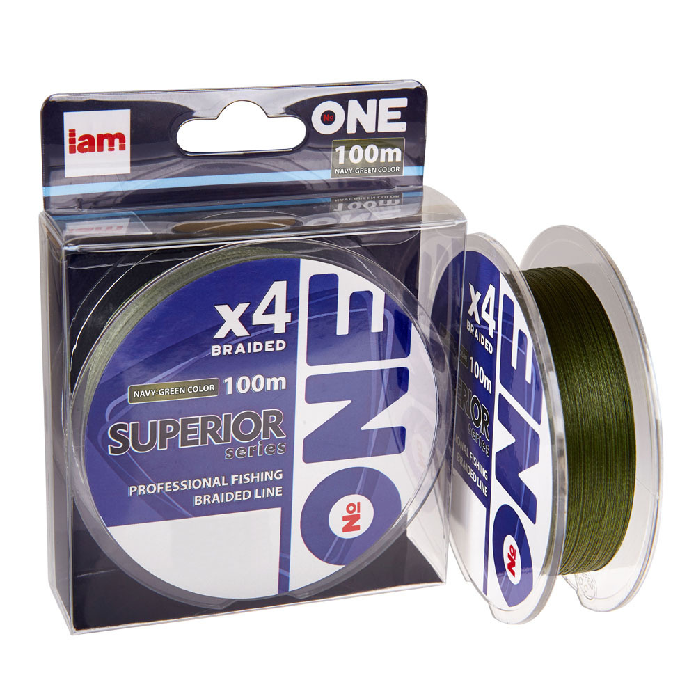 Плетеный шнур Number ONE Superior 4X-100 Navy-Green 0.12mm #1