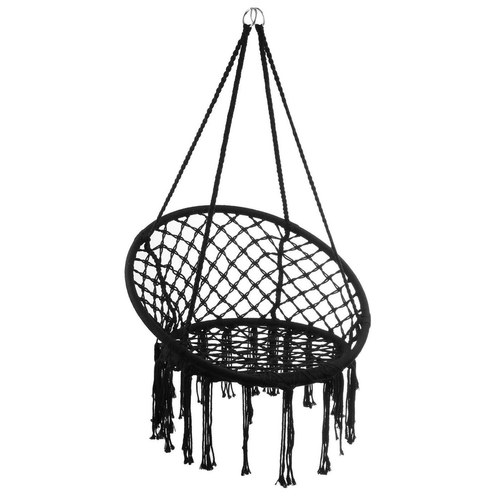 Гамак-кресло подвесное плетёное 60 х 80 см, цвет чёрный #1