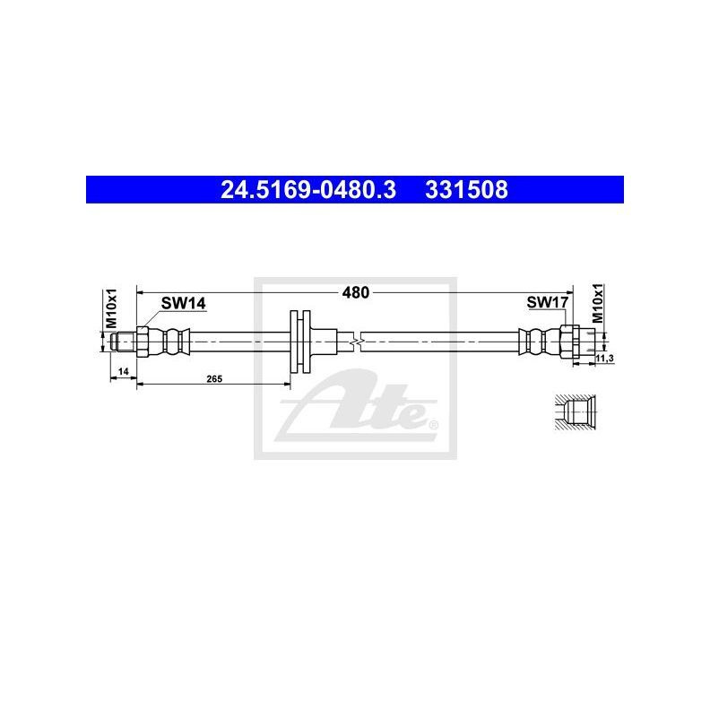 Шланг тормозной BMW X5(E53) 00- передн. ATE 24516904803 #1