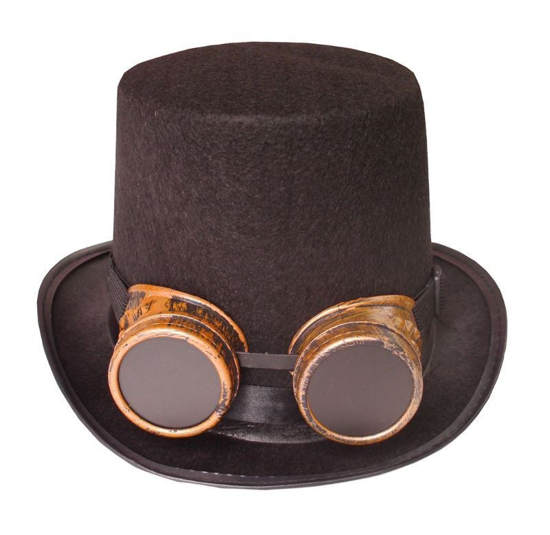Карнавальная шляпа Стимпанк (цилиндр размер 56, очки) #1