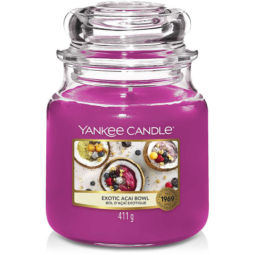 Yankee Candle Свеча ароматическая "Экзотические ягоды Exotic Acai Bowl 411 гр", 11 см х 9 см, 1 шт  #1