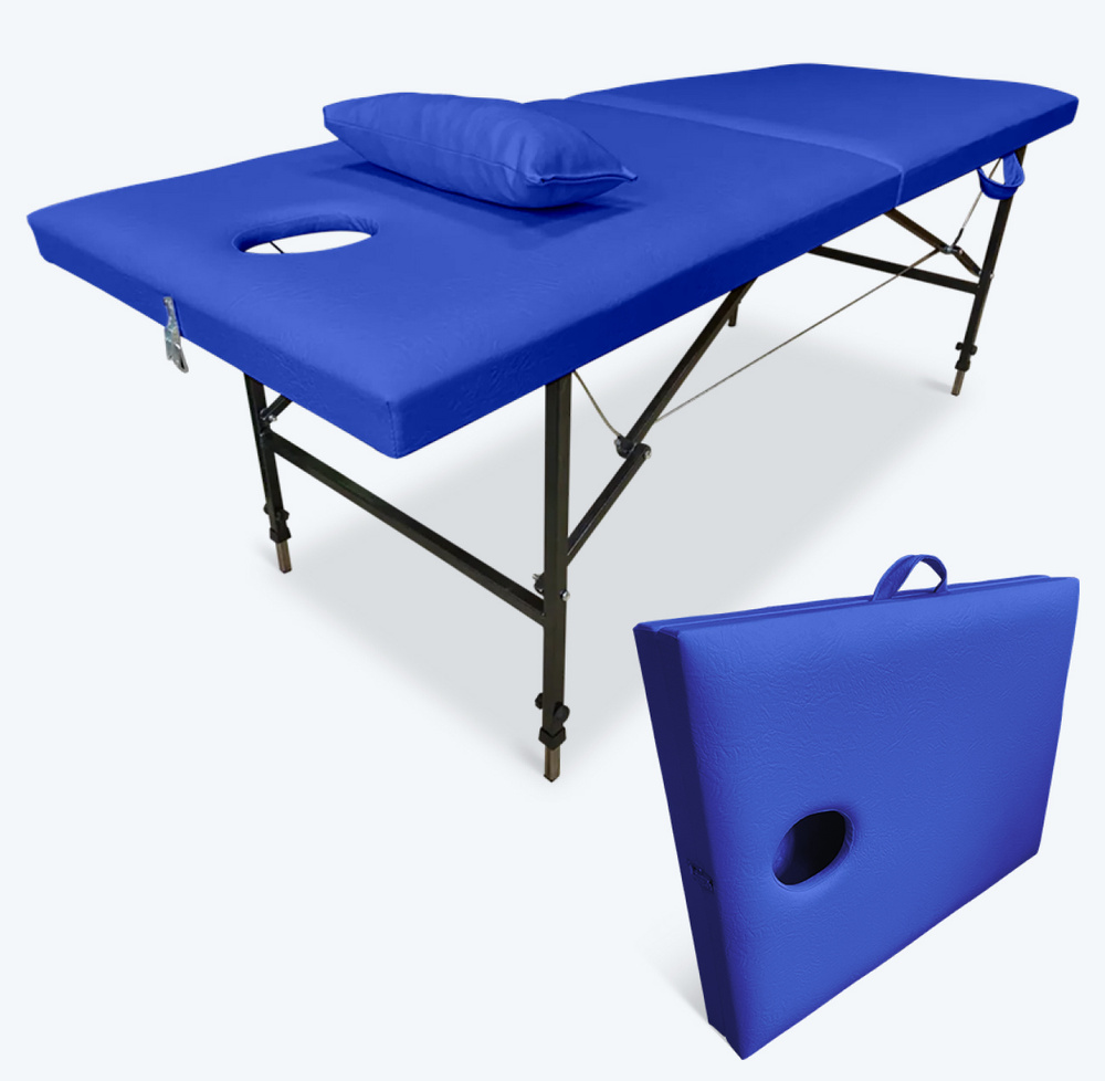 Массажный стол складной 190х70 и регулировкой высоты 65-85 см Синий Fabric-stol  #1