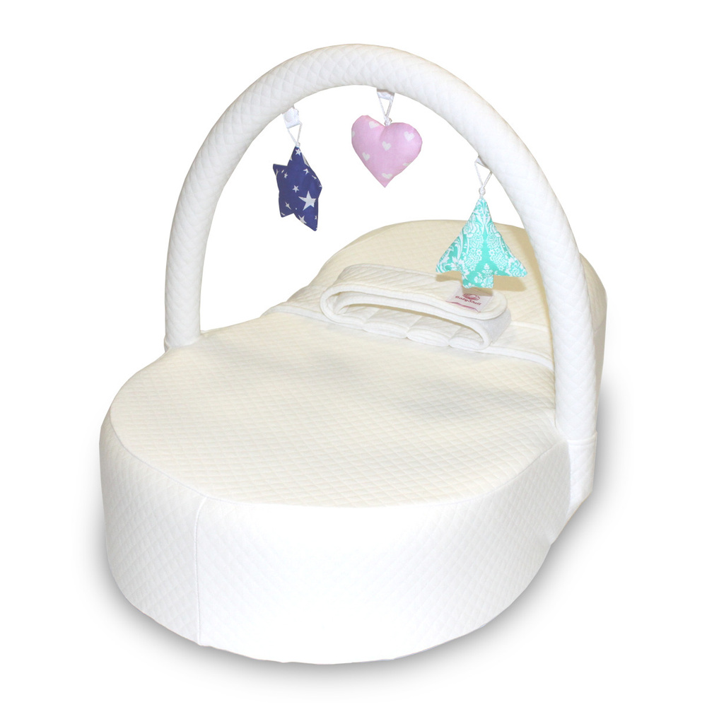 Люлька-кокон для новорожденного с дугой Farla Baby Shell Toys Молочный  #1