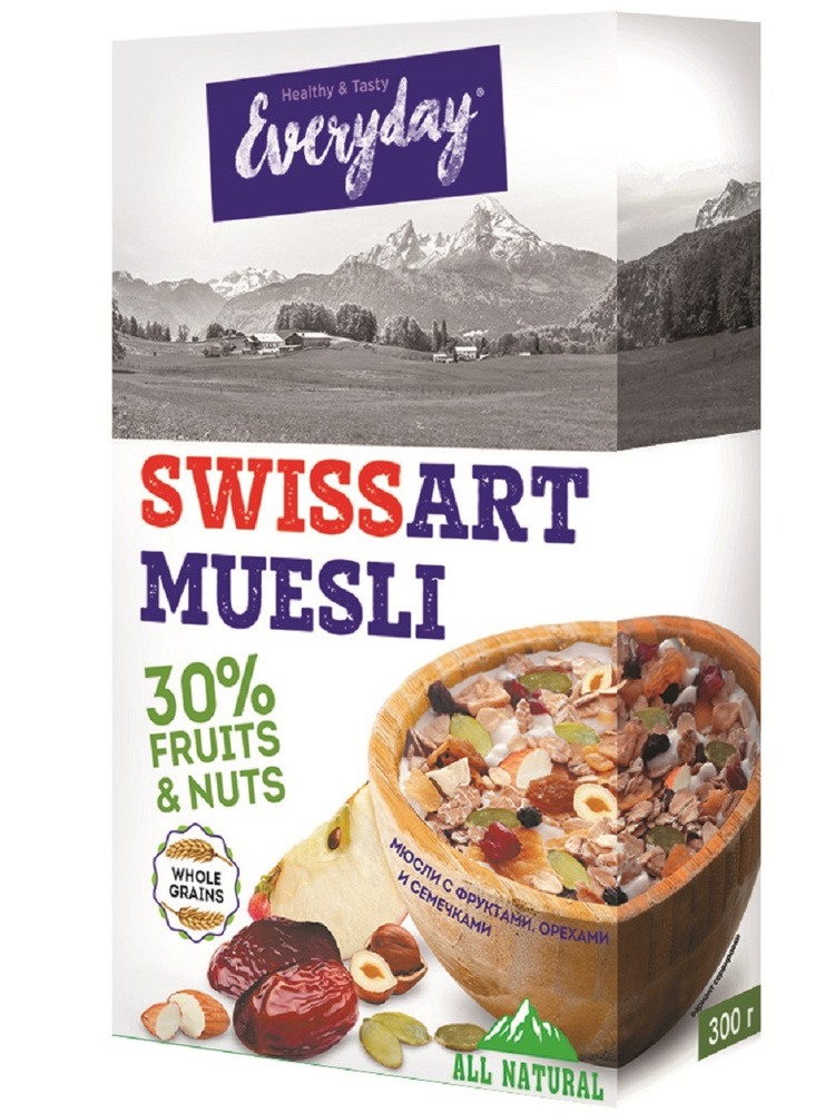 Мюсли Everyday Swiss art muesli "с фруктами, орехами и семечками" 300 гр.  #1