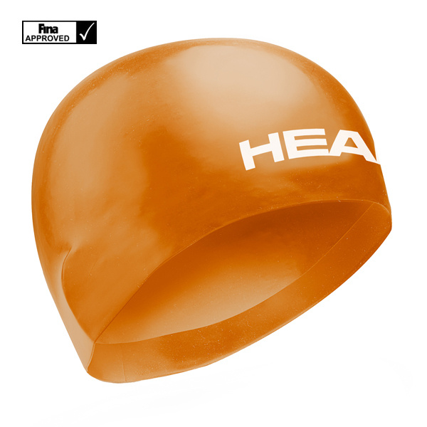 Шапочка для плавания стартовая HEAD 3D RACING L Fina, для соревнований, цв.оранжевый, 455054  #1