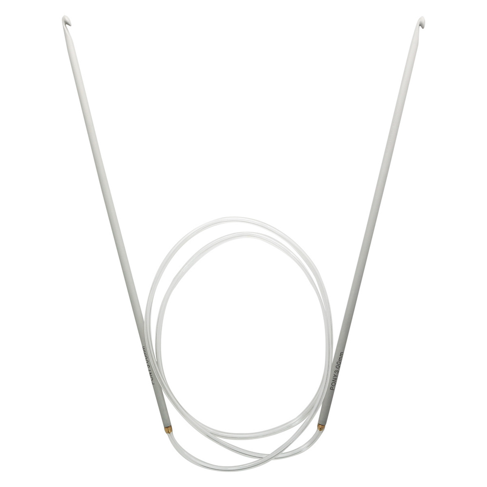 Крючок для вязания Pony циркулярный алюминиевый 3,00 мм*80 см, с пластиковой леской, 56305  #1