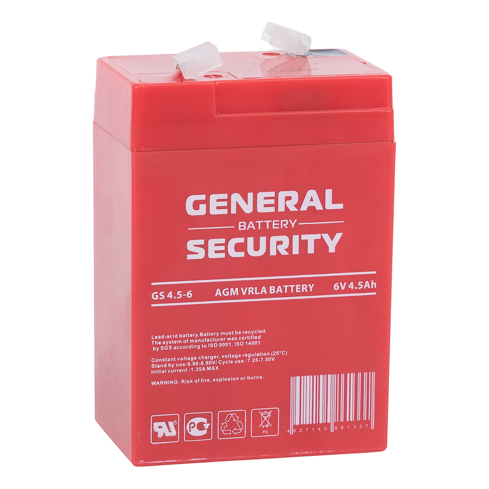 Свинцово-кислотный аккумулятор general security GS 4.5-6 ( 6V 4.5AH) для детского электромобиля, системах #1