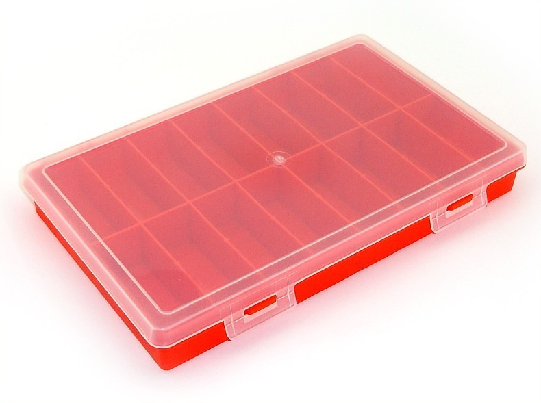 Коробка для приманок PlBOX 2816 (16 ячеек) 280 х 185 х 40 мм, цв. Красный  #1