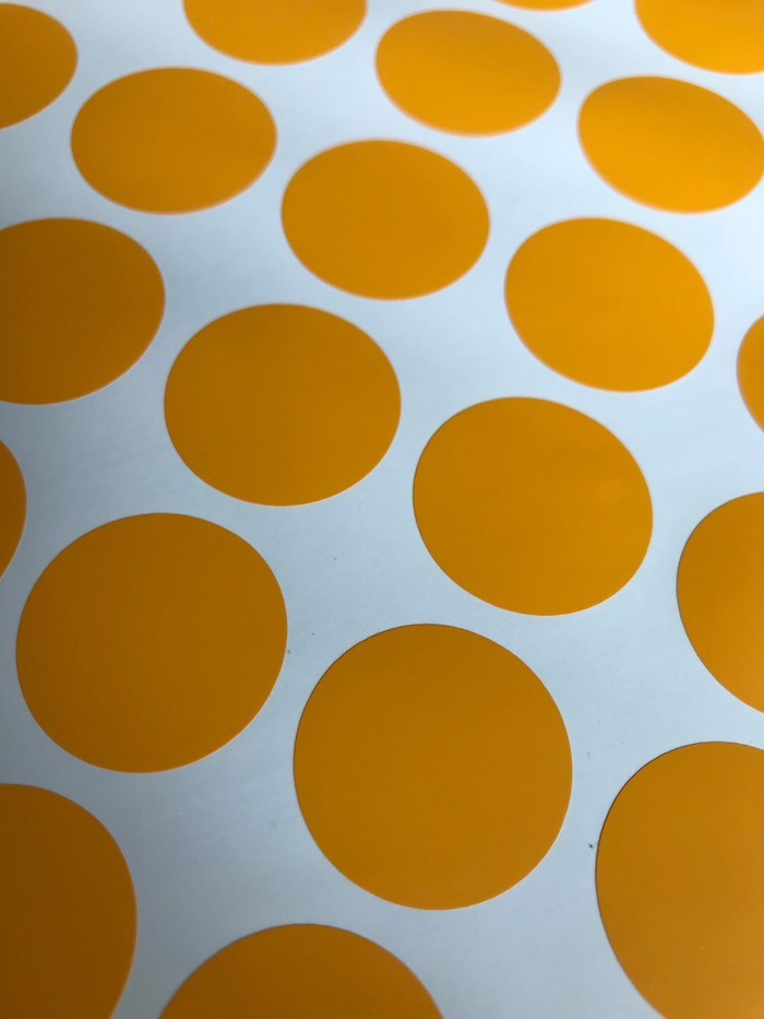 Наклейка круглая желтый матовый, диаметр 30 мм, "Фурнитура и Упаковка", 10 шт  #1