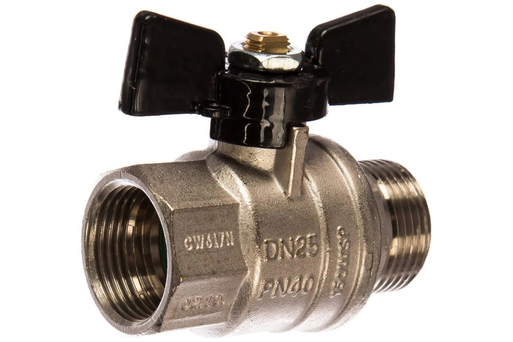 Кран шаровый Bugatti Oregon 1", нар/внутр резьба, бабочка 3070070 ...