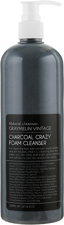 Graymelin очищающая пенка для умывания с древесными углем Charcoal Crazy Foam Cleanser 500 мл  #1