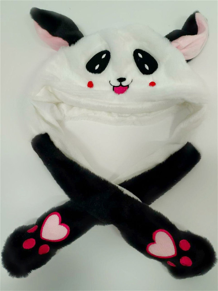 Шапка Панда с двигающимися ушами светящаяся JETOK #1