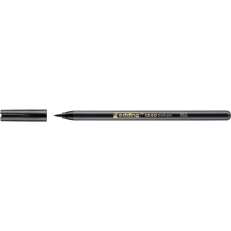Ручка -кисть для бумаги Edding 1340/1, черный #1
