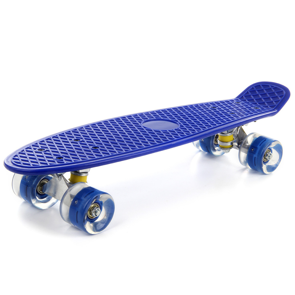 Скейтборд 55*15 см, светящиеся PU колеса, Veld Co / Пенни борд / Пластиковая доска для катания  #1