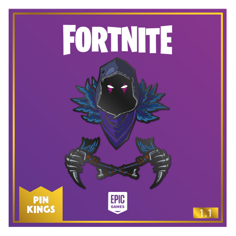 Значок Pin Kings Fortnite (Фортнайт) 1.1 Raven - набор из 2 шт / брошь / подарок парню мужчине девушке #1