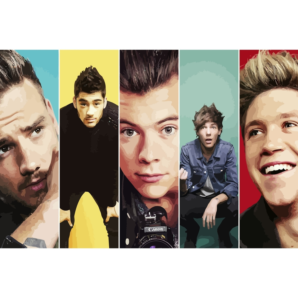 Картина по номерам на холсте One Direction - 1 60 x 40 #1