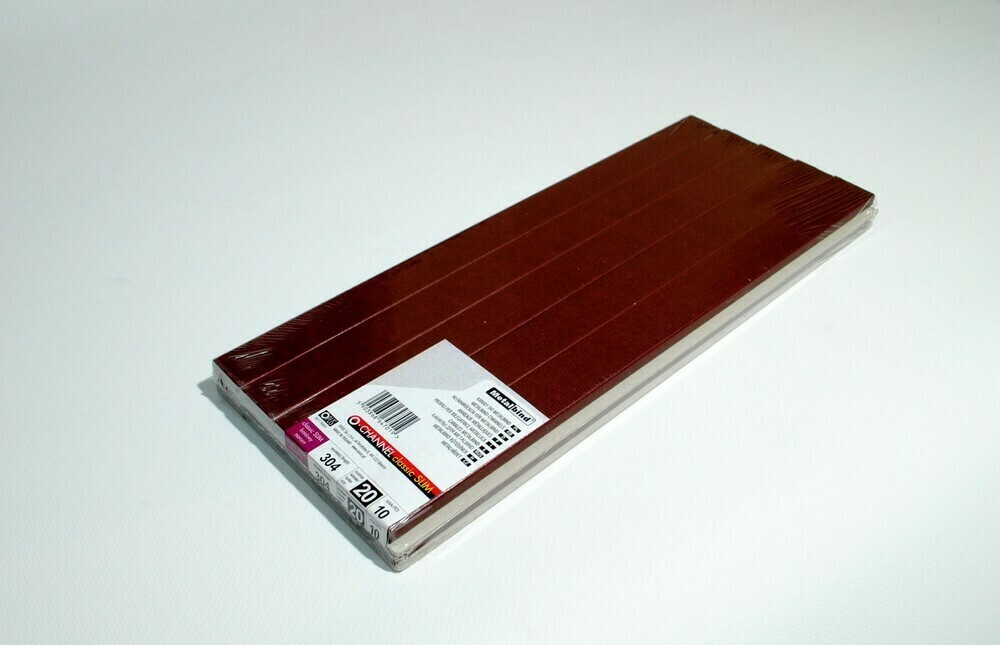 Канал Slim бордовый 20мм А4 304мм с покрытием "ткань" для биндера Metalbind (10шт)  #1