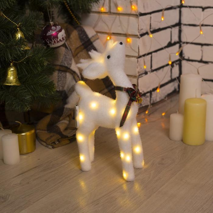 Фигура световая "Белый олень", 18 LED, 30х16х9 см, Luazon Lighting #1