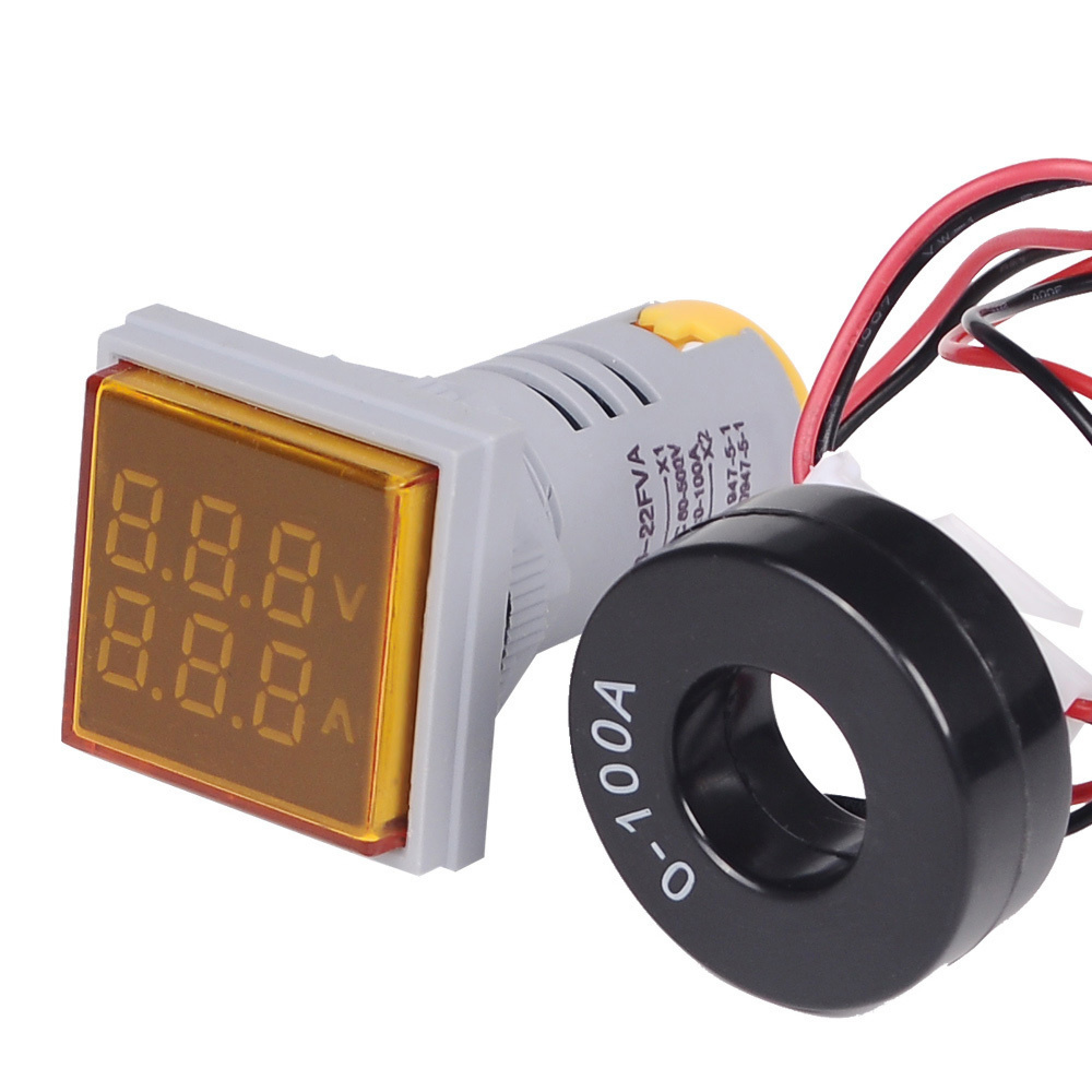 Мини Квадратный светодиодный цифровой вольтметр Амперметр Сигнал ...