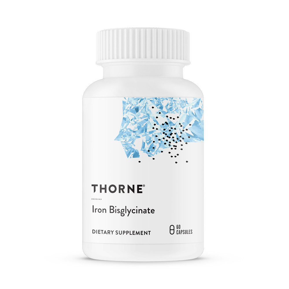 Thorne Research, Бисглицинат железа, Iron Bisglycinate, 60 капсул #1