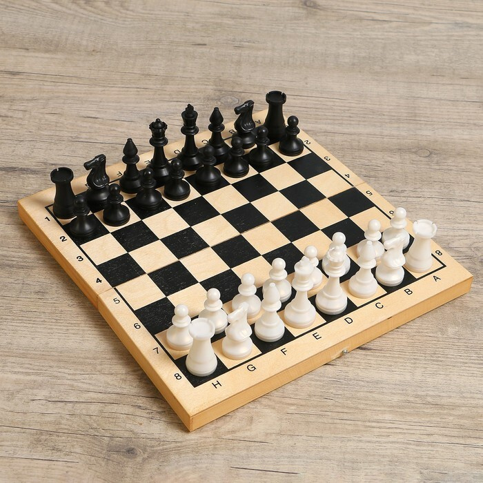 Настольная игра 2в1 "Лучший": шахматы, шашки (король h равно 7.2 см, пешка h равно 4 см), поле 29х29 #1
