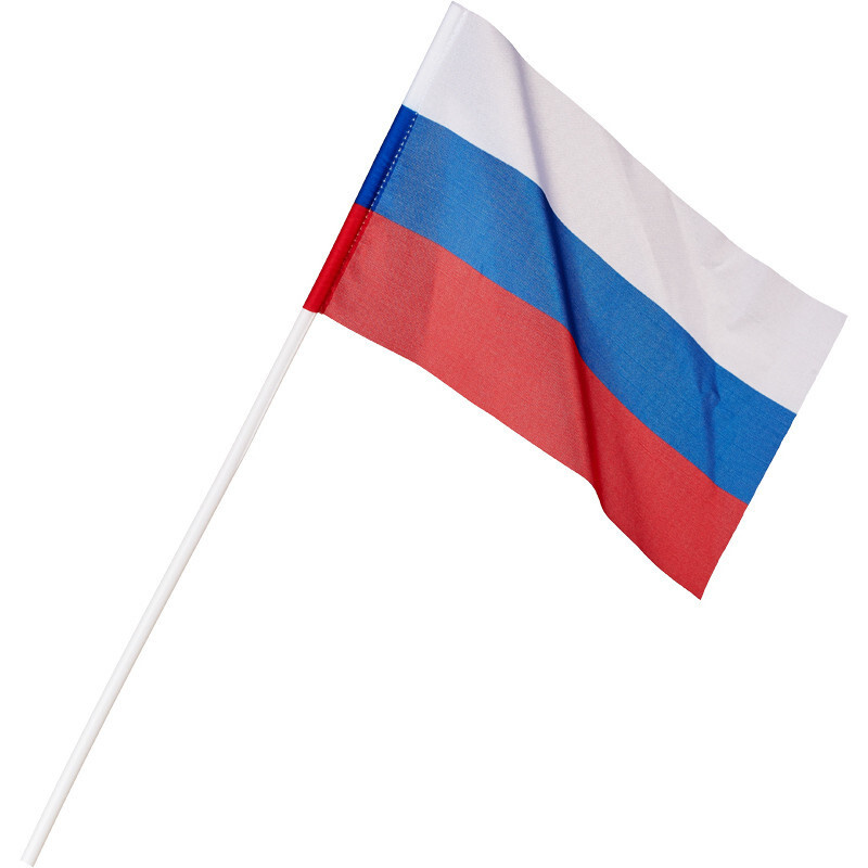 Флаг РФ 12*18см, с флагштоком 40см #1