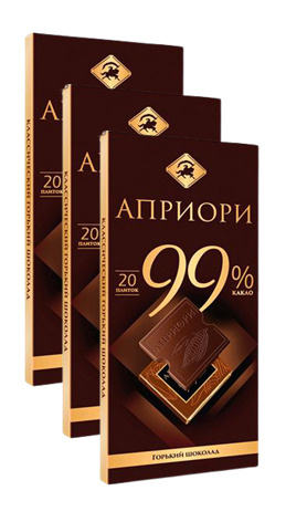 АПРИОРИ шоколад горький 99% какао, 100г х 3 упаковки #1