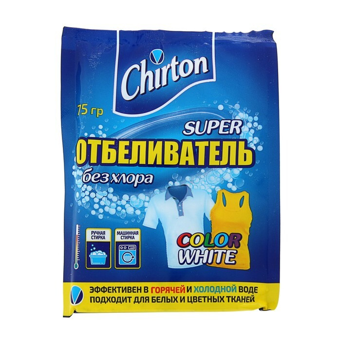 Отбеливатель Chirton, порошок, для белых и цветных тканей, 75 г  #1