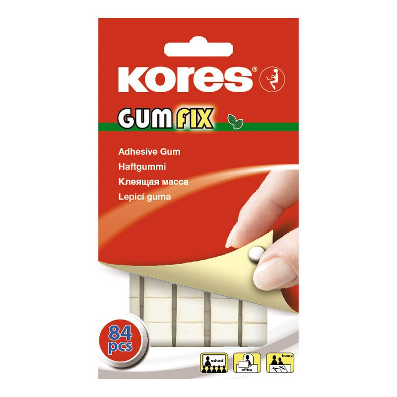 Лента клейкая масса двухсторонняя монтажная Kores Gum Fix, полимерная смесь, 9х11х3,2 мм, 84 шт./уп. #1