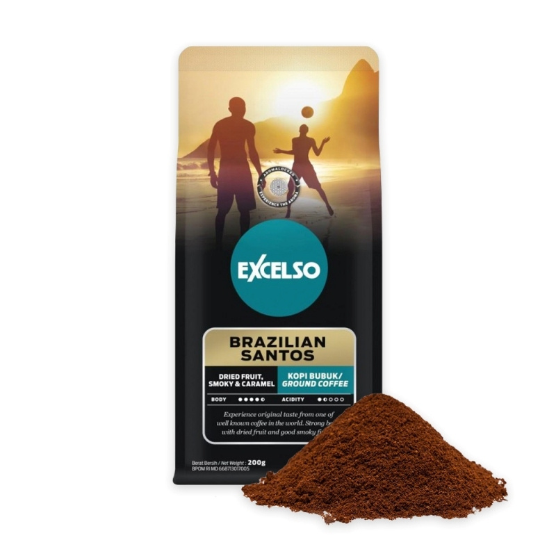 Кофе обжаренный молотый Excelso Brazilian Santos 200г #1