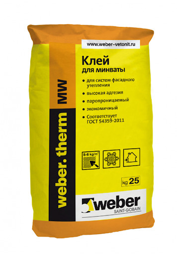Клеевая смесь Вебер терм МВ для монтажа минеральной ваты 25 кг  #1