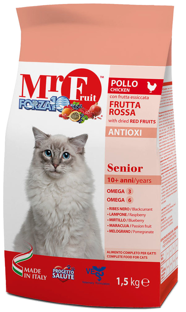 Корм для пожилых кошек FORZA10 Mr. Fruit Senior с красными фруктами 1,5 кг  #1