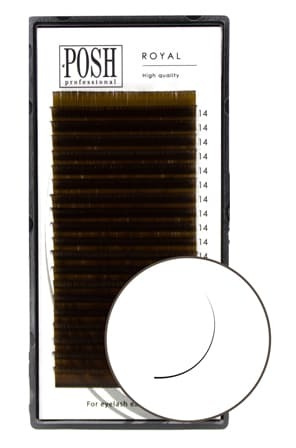 POSH LASH ресницы для наращивания ROYAL коричневые, изгиб D, 20 линий (Толщина: 0.07; Длина 14 мм)  #1
